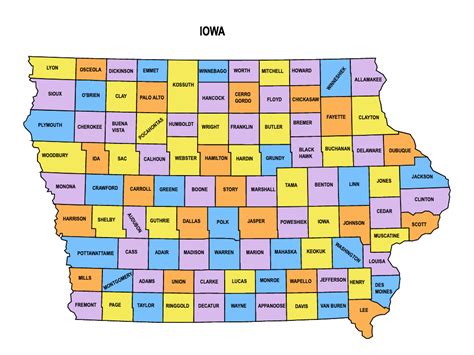 Printable Iowa County Map Printable Word Searches