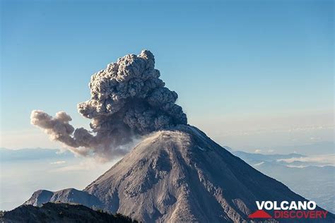 Colima Volcano Mexico Explosive Activity Feb 2015 Ash Plumes