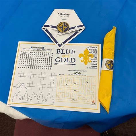 Cub Scout Blue And Gold Placemat Blue And Gold Activity Etsy