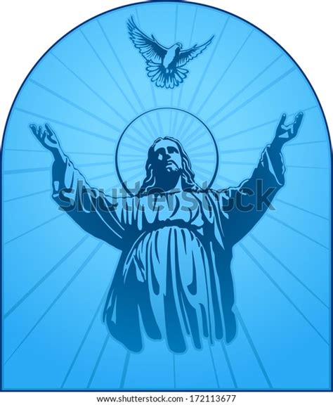 Jesus Christ Holy Spirit Blessing Christianity Stock Illustration