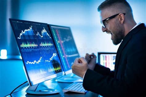 Successful Stock Market Trader Looking At Graphs Stock Image Image Of