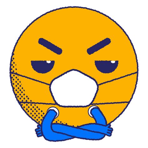 Angry Emoji With Face Mask Flat Transparent Png And Svg Vector File