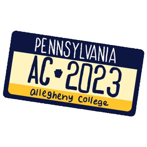 Pennsylvania Class Of Sticker By Allegheny College For Ios