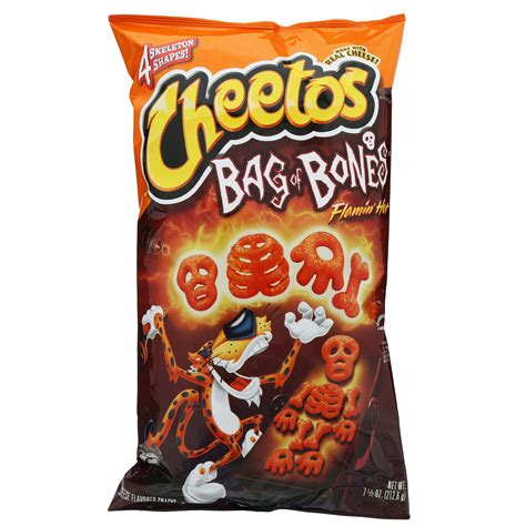 Cheetos Flamin Hot Bag Of Bones Cheese Flavored Snacks Shop Chips At H E B