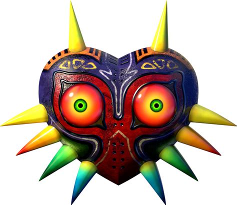 A Colorful Mask With Spikes On It S Head And Two Green Eyes Is Shown