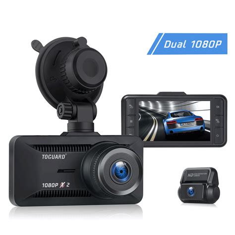 Toguard Dual Dash Cam Hd Front And Rear Camera 3 Ips Screen 170° Wide