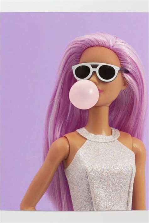 Absolutely Amazing And Aesthetic Barbie Doll With A Bubble Gum Poster