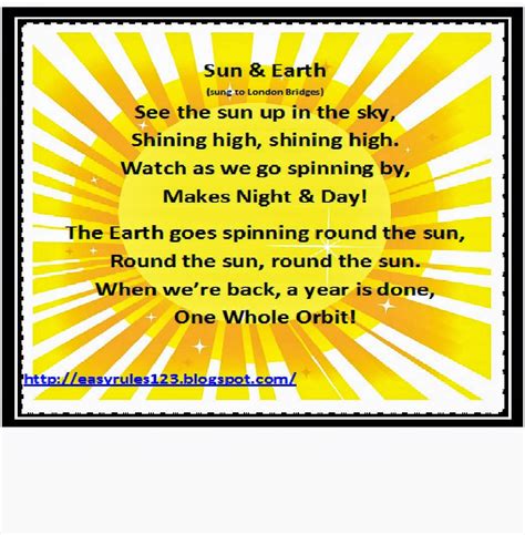 Easy Rules By Ems And Jules Solar System Unit Song