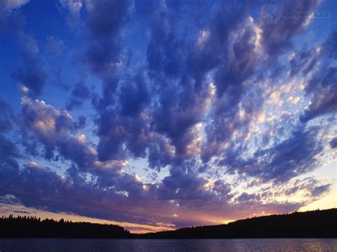 Dramatic Sunset Over Blue Lake