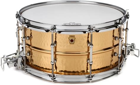 Ludwig Hammered Brass Snare Drum With Super Sensitive Throw Off 65