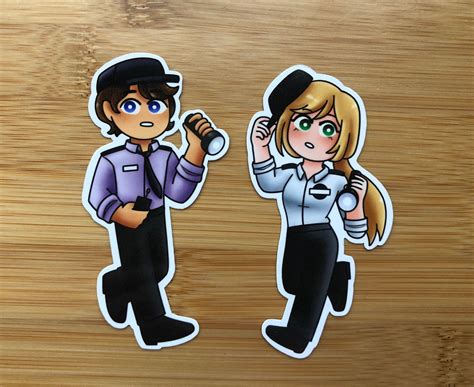 Fnaf Security Guard Stickers Vanessa Michael Afton Etsy
