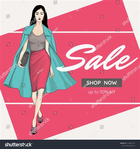Fashion Sale Banner Woman Fashion Silhouette Stock Vector Royalty Free Shutterstock