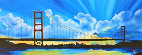 San Fran At Dawn Painting By Cevin Cox Fine Art America