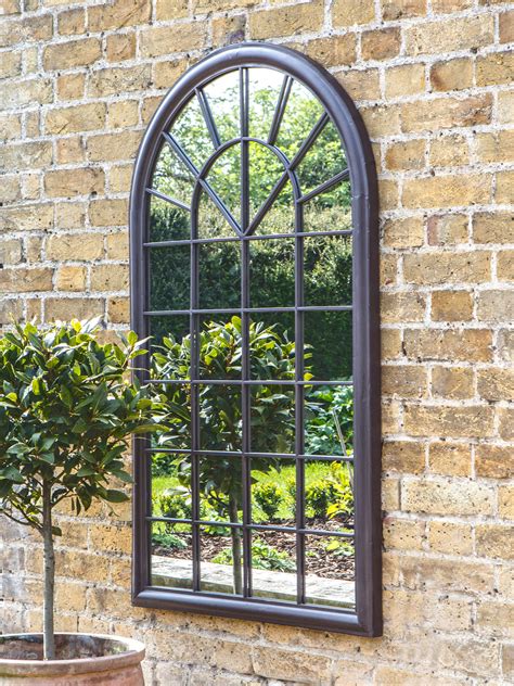 Fura Outdoor Garden Wall Window Style Arched Mirror 131 X 75cm At John
