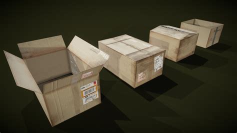 Old Cardboard Boxes Buy Royalty Free 3d Model By Sousinho B5368bf