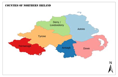 Counties Of Northern Ireland Mappr