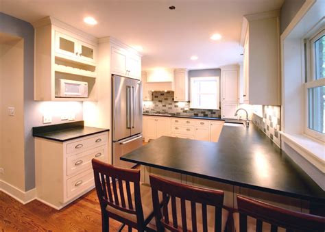 It is plenty for our family and guests. Breakfast bar counter peninsula - Traditional - Kitchen ...