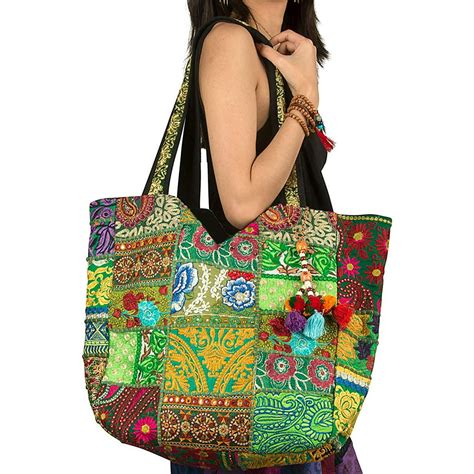 Women Large Shoulder Bag Tote Woven Embroidered Beach Fashion Boho