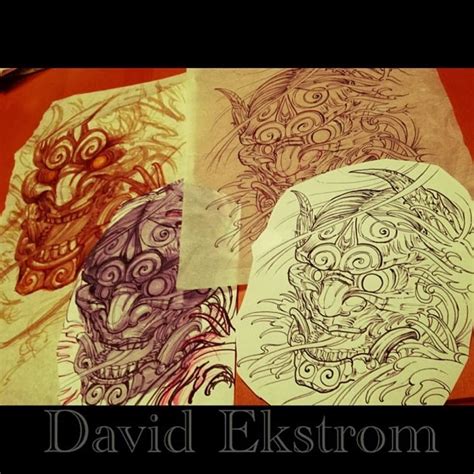 Tattoos And Art By David Ekstrom Oni Mask
