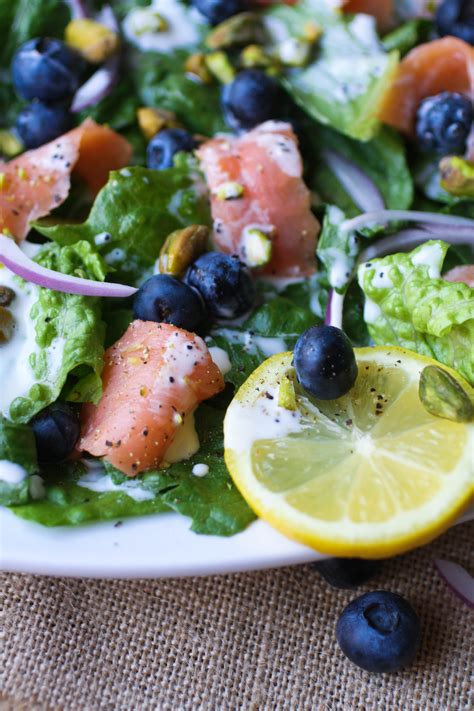 I take no credit for the idea; Smoked Salmon Salad with Blueberries and Lemon Poppy Seed ...