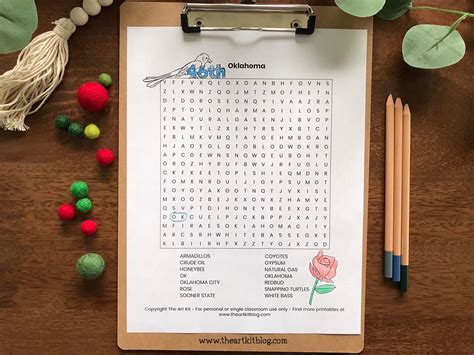 Oklahoma Word Search Coloring Page Free Printable Download Free