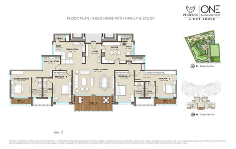 Floor Plan 4 Bhk Of Luxury Residential Flats In Bangalore Phoenix