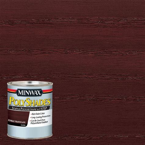 Minwax 1 Qt Polyshades Bombay Mahogany Gloss Stain And Polyurethane In