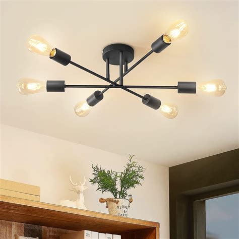 Anwio Modern 6 Head Sputnik Lightadjustable Ceiling Lights Living Room