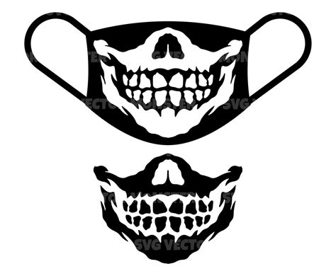 Skeleton Face Mask Svg Skull Svg Vector Cut File For Cricut Etsy The Best Porn Website
