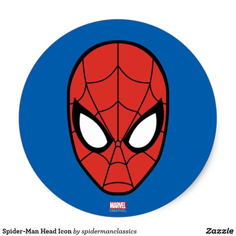Spider-Man Head Icon Classic Round Sticker | Zazzle | Spiderman