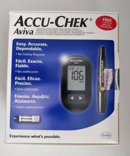 Accu Chek Aviva Medidor De Glucosa En Sangre Diabético Monitor Las