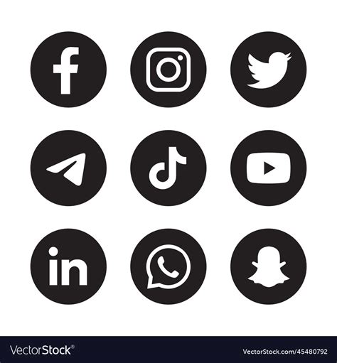 Set Of Social Media Icons Royalty Free Vector Image