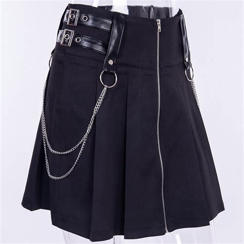 2019 Fashion Women Harajuku Gothic Mini Skirts Sequined High Waist