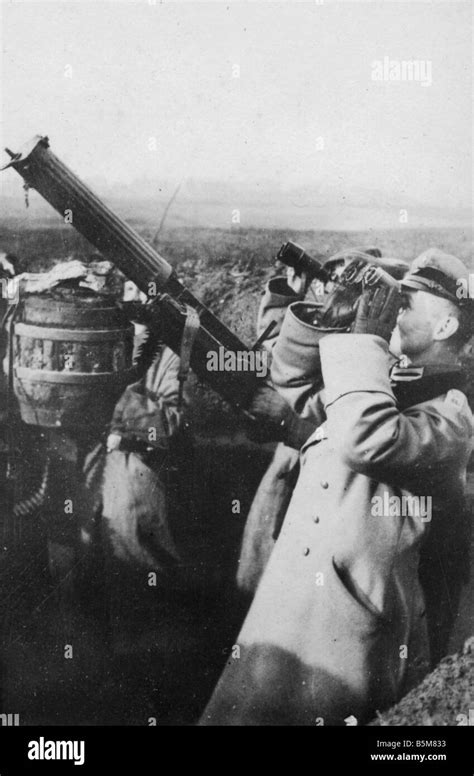 2 G55 A1 1915 15 Wwi German Anti Aircraft Post With Mg History First