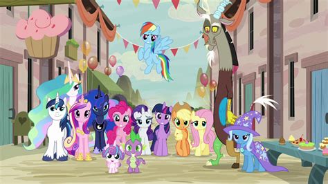 Image Mane Six Spike Trixie Discord And Royalty In Our Town S6e26