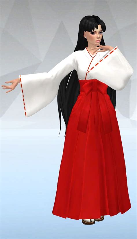 An Animated Woman In A Red And White Dress With Long Black Hair