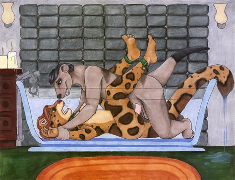 Rule 34 Balls Banrai Bathroom Bathtub Breasts Color Drowning Feline