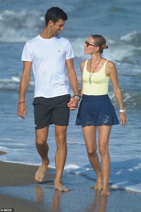 Tennis Ace Novak Djokovic Plants A Sweet Kiss On Wife Jelena During