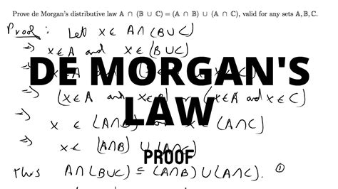 Proof De Morgans Distributive Law A ∩ B ∪ C A ∩ B ∪ A ∩ C