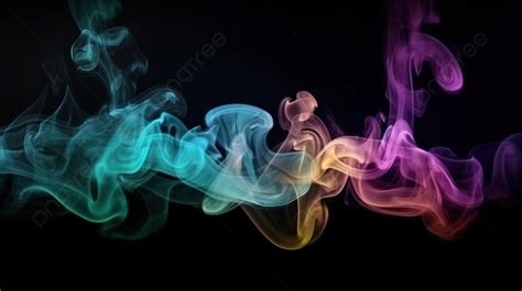 Unique Colorful Smoke Rising Against A Black Background 3d Render