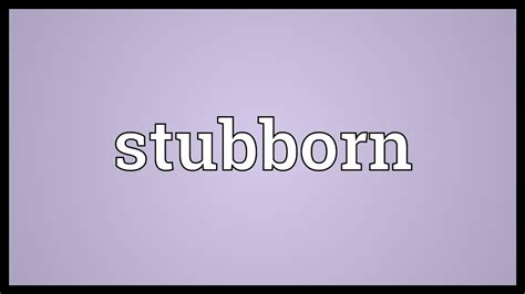 Stubborn Meaning - YouTube