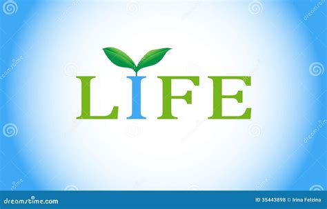 Life Word With Green Plant Royalty Free Stock Photos Image 35443898