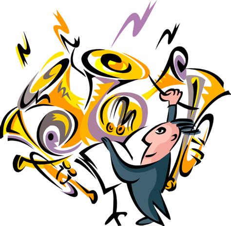 Vector Illustration Of Orchestra Maestro Conductor Big Band Clip Art