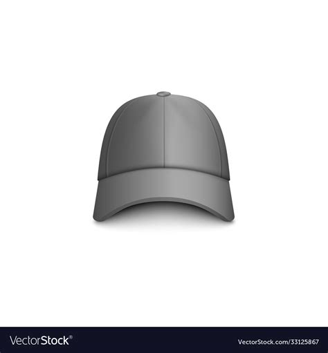 Realistic Baseball Gray Cap Mock Up And Template Vector Image