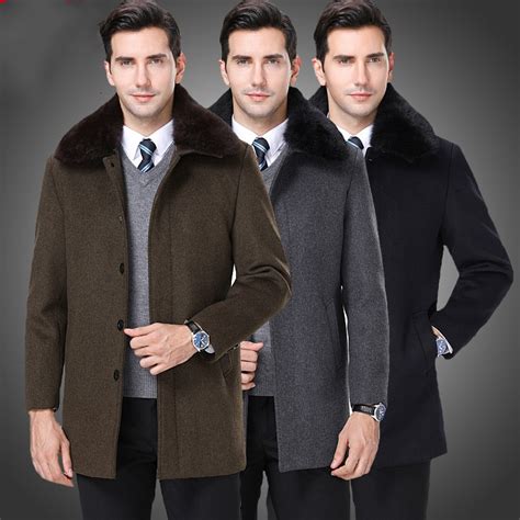 Autumn Winter Jacket Men 85 Cashmere 15 Wool Coat Business Casual