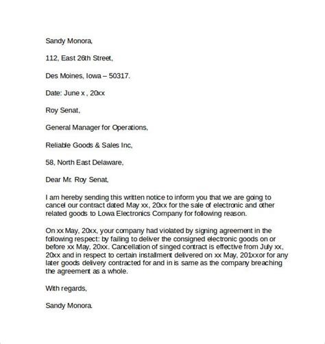 Guide, letter example, grammar checker, 8000+ letter samples. sample notice cancellation letter free documents pdf word ...