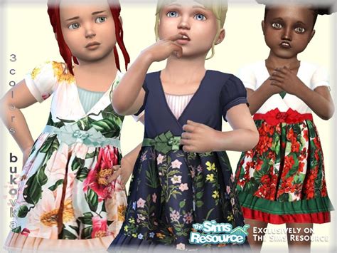 Sims 4 — Dress Toddler By Bukovka — Toddler Baby Dress Set