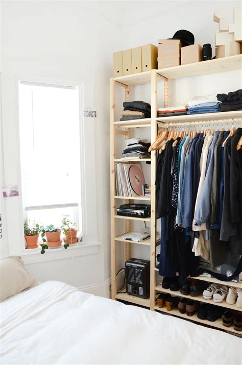 How To Create A Bedroom Closet With Clothing Racks Apartment Therapy