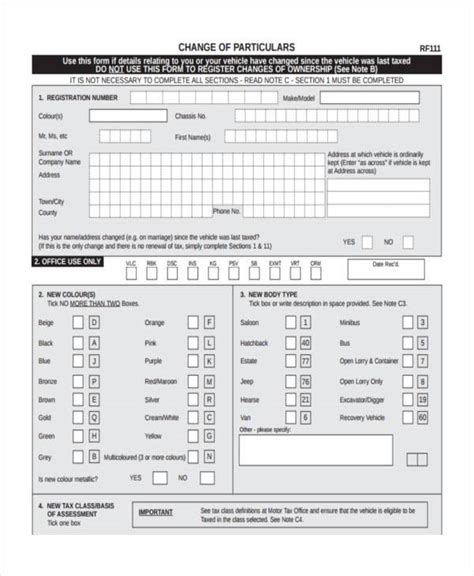 Free 10 Sample Car Registration Forms In Pdf Ms Word