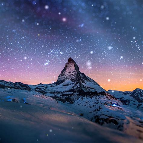 Night Sky Stars Mountain Landscape Scenery Wallpaper Engine